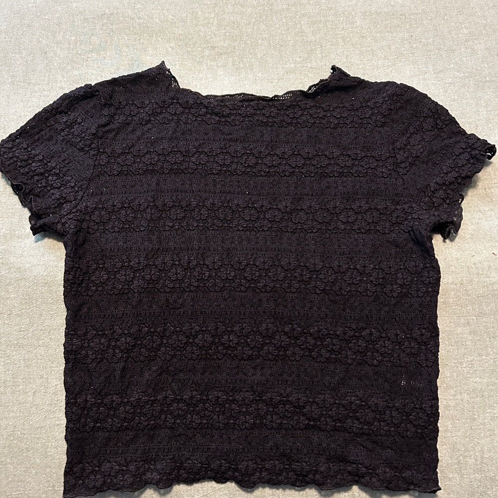Windsor Black Lace Short Sleeve Top